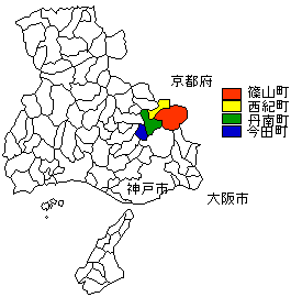 合併前の兵庫県地図