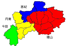 4町のころの篠山の地図