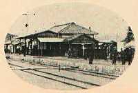 明治39年開通当時の阪鶴鉄道篠山駅（今の福知山線篠山口駅）の写真